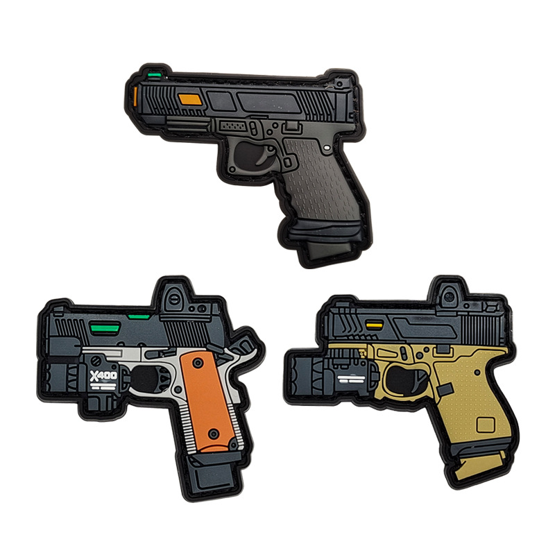 Pvc X400 sello de velcro de goma Q versión 3D cóncavo-convexo insignia con gancho superficie epoxi etiquetado ropa mochila Accesorios