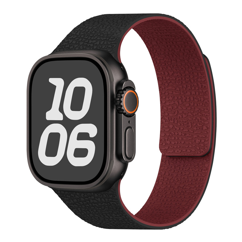 Apple Watch1-11世代/Ultra1-3/SE3に適しています。ライチ柄のソフト磁性シリコンストラップです。|undefined