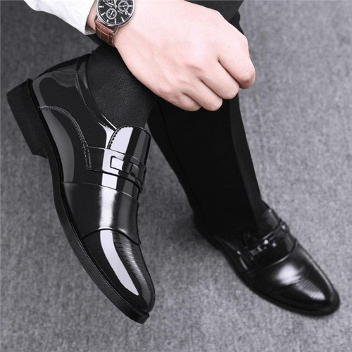 The Same Style Men's Formal Leather Shoes Business Casual Fashion Pointed Toe Slip-On Loafers