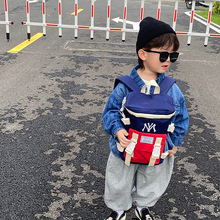韓范裝飾簡約男童帥氣背包個性網紅輕便旅行包韓國時尚兒童小背包