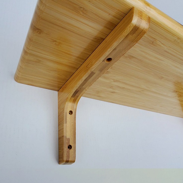 Soporte de triángulo de bambú soporte de madera maciza estante de pared estante fijo de una línea de partición estante de soporte trípode
