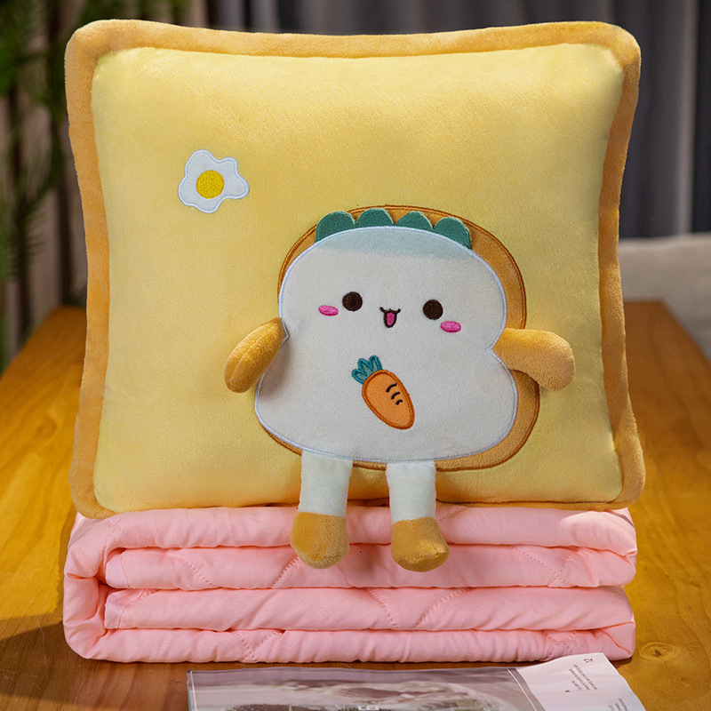Cute almohada multicinética, edredón de doble propósito, manta de siesta de oficina, edredón espeso, almohada de cojín de automóvil, almohada de cojín