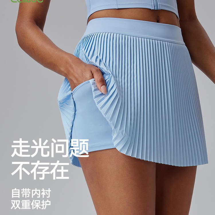 Vesta de golf transfronteriza de tenis de verano adelgazamiento de cintura alta correr deportes anti-straying fitness yoga plegado vestido de busto