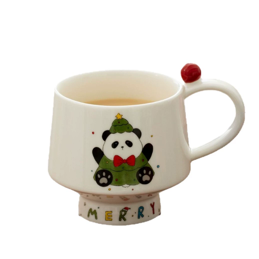 Creative cartoon Christmas mug Creative coffee cup Couple high-looking ceramic cup Girls drinking water cup for home use