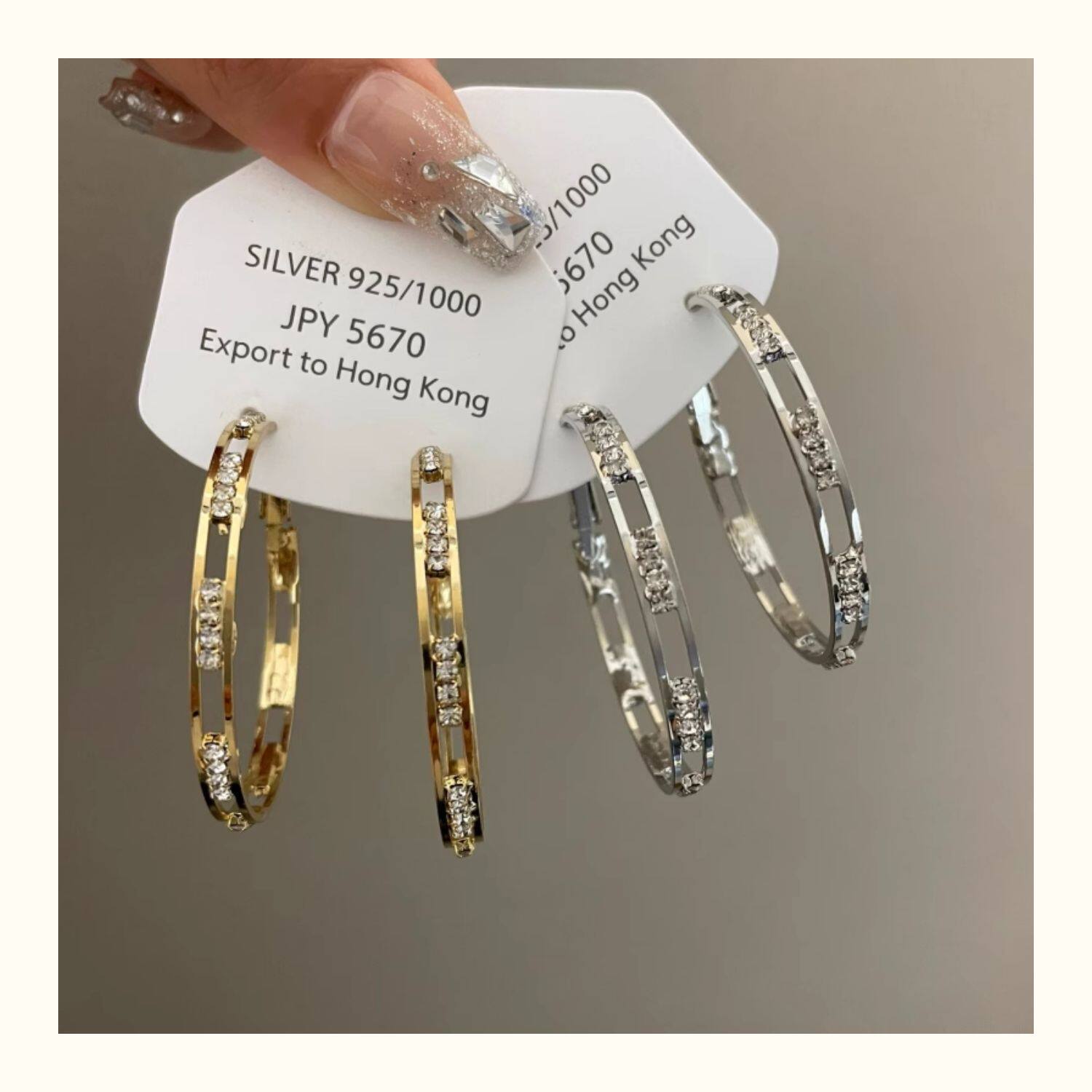 Orecchini a cerchio unici da donna con perno in argento s925_voghion.com