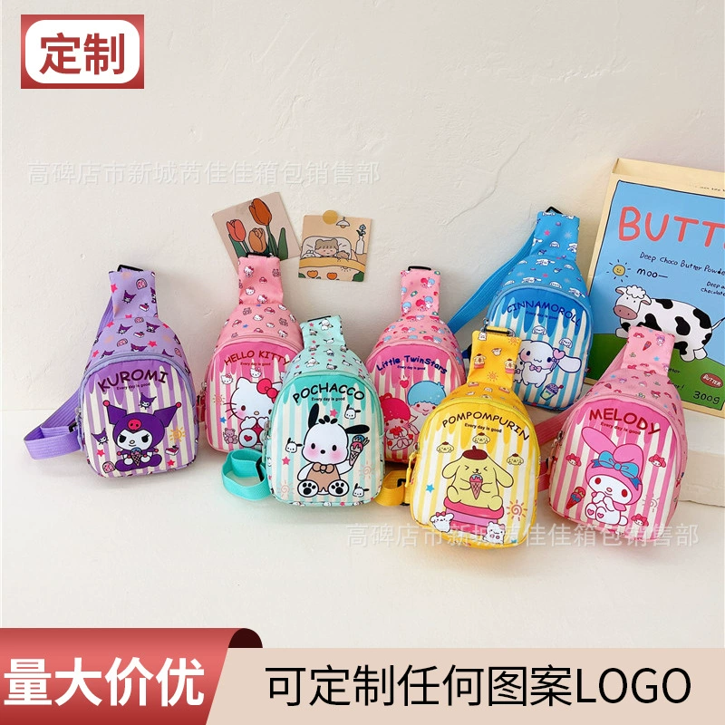 Новая детская нагрудная сумка с принтом в стиле аниме, высококачественная сумка через плечо с буквенным принтом, милая сумка через плечо для детского сада с героями мультфильмов