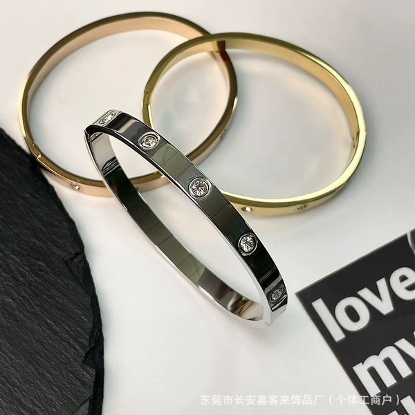 Z008 ten diamond bracelet silver 8mm