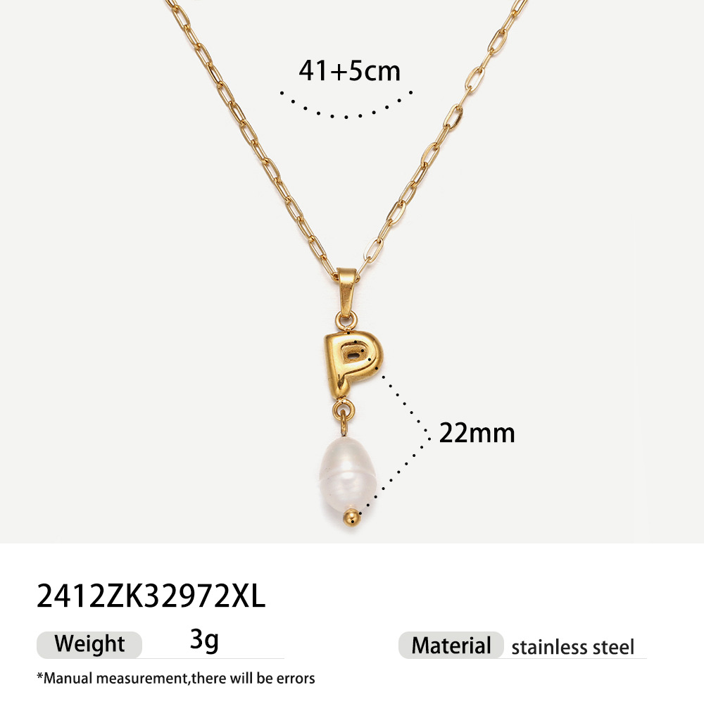 TENA collar de acero inoxidable de perlas verdaderas simplista de alto nivel nicho de diseño de acero de titanio collar de collar para mujeres image 48