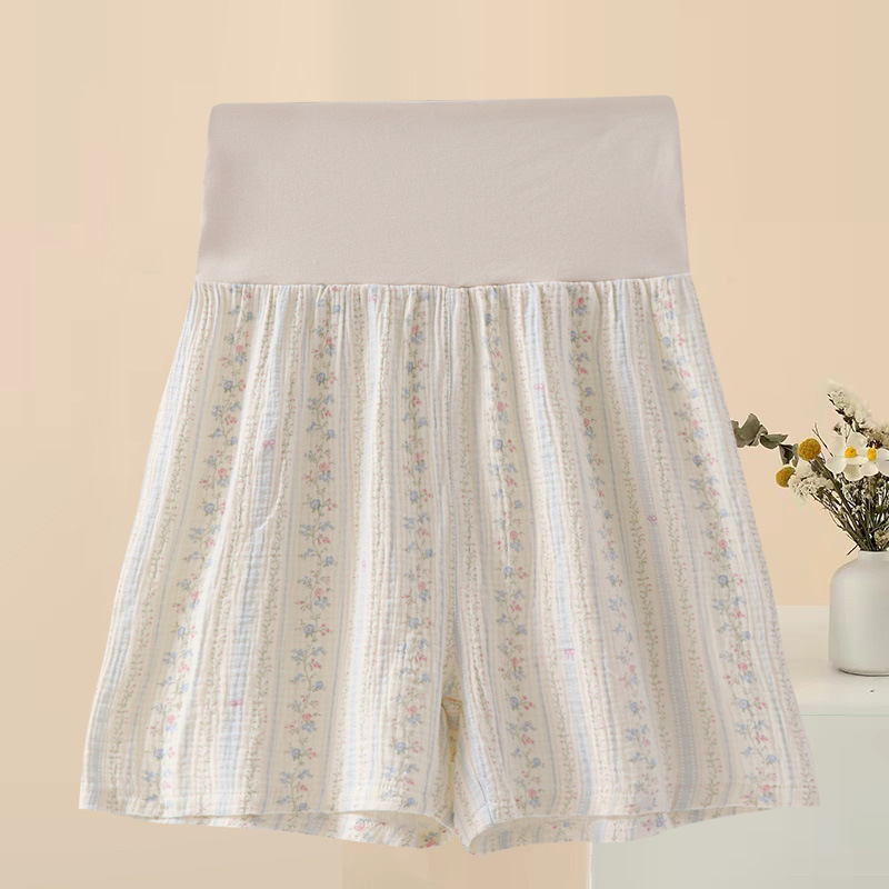 Chuxi Wholesale Summer Pure Cotton Double Layer Gauze Maternity Pants Postpartum Elastic Sleep Pants Loose Waist-Protecting Shorts for Women Chuxi Wholesale Summer Pure Cotton Double Layer Gauze Maternity Pants Postpartum Elastic Sleep Pants Loose Waist-Protecting Shorts for Women