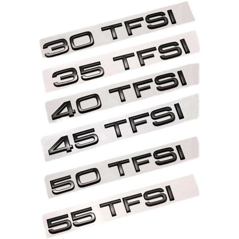 Audi black emblem, A7 modified four-ring emblem, 45 55 TFSI engine displacement emblem, four-wheel drive emblem, rear emblem, letter decorative stickers