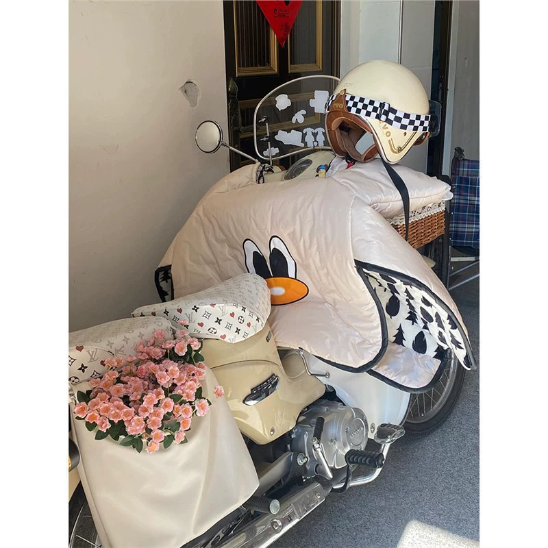 Электрическое транспортное средство с большими глазами, теплое одеяло, зимнее утолщенное одеяло на флисовой подкладке, мультяшный аккумулятор, ветровое стекло для мотоцикла, новое