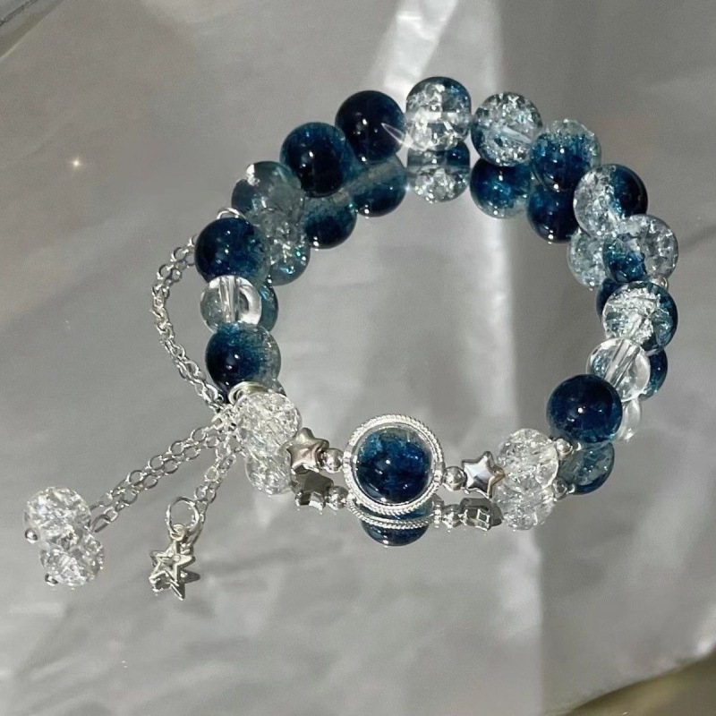 S052-royal blue galaxy star bracelet#sz377