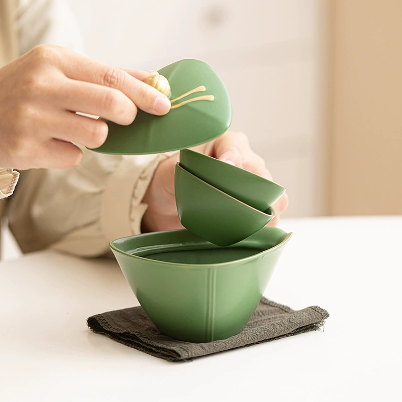Зонги Ceramic Travel Tea Set One Pot Two Cups Outdoor Portable Zongzi Quick Guest Cup Tea Maker Business Souvenir