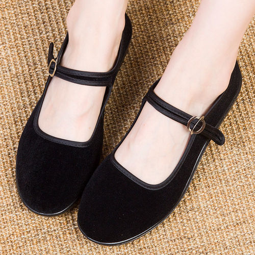 Factory direct sales old Beijing cloth shoes women's buckle mother's shoes middle-aged and elderly cloth shoes children's dance shopping mall work shoes
