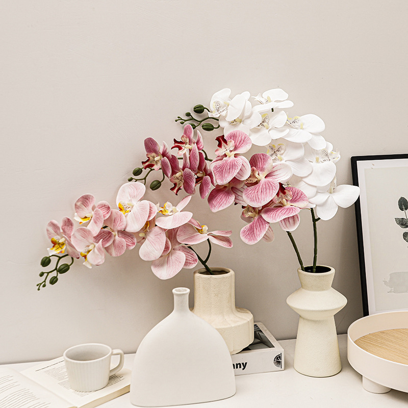 Orquídea de mariposa impresión 3D de 10 cabezas de impresión de flores falsas decoración de sala de estar de alta calidad decoración de flores secas