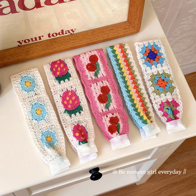 Sweet and cute floral fringe hair sticker, magic tape for face washing, lace hair patch, pastoral style hair accessory, headband
