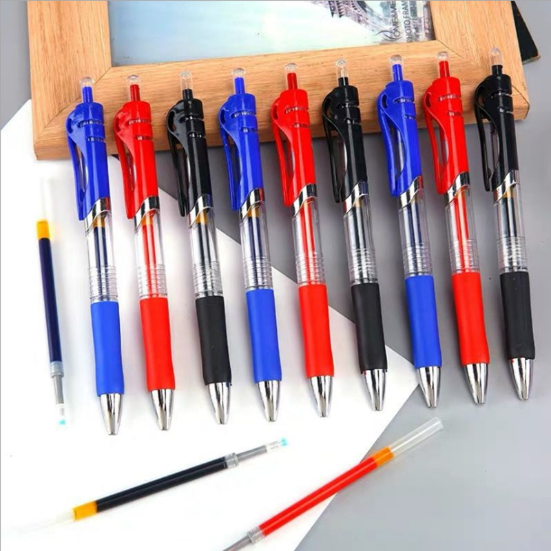 K35 Press Gel Pen Office Stationery Bullet Carbon Signature Water Pen Black Red Blue Ballpoint Pen Wholesale Examination K35 Press Gel Pen Office Stationery Bullet Carbon Signature Water Pen Black Red Blue Ballpoint Pen Wholesale Examination