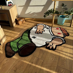 漫画アニメーションパロディー特殊形状模造カシミヤフロアマット寝室用厚みのある吸収性お手入れが簡単なベッドサイドブランケットラベル付きドロップシッピング