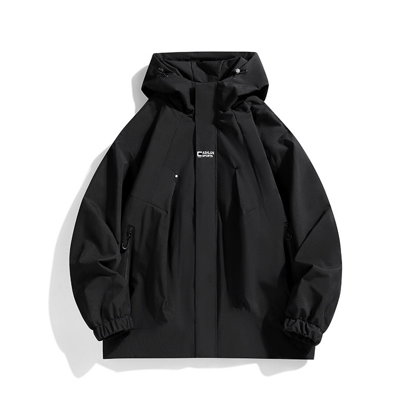 Primavera y otoño de montaña impermeable a prueba de viento chaqueta con capuz chaqueta pareja casual de moda chaqueta