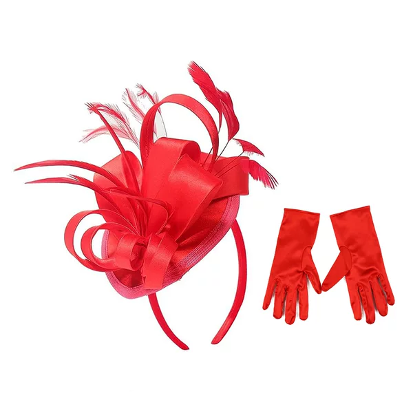 Satin Glossy Elegant European and American Style Retro Palace Black Head Flower Suit Satin Gloves