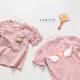 Girls' Short-sleeved T-shirt Summer New Fashion All-match Cartoon Three-dimensional Wings Top Children's Round Collar Fashion