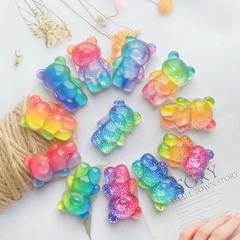 韓國卡通小熊桌面支撐架新款滴膠漸變炫彩泡泡熊手機氣囊支架批發