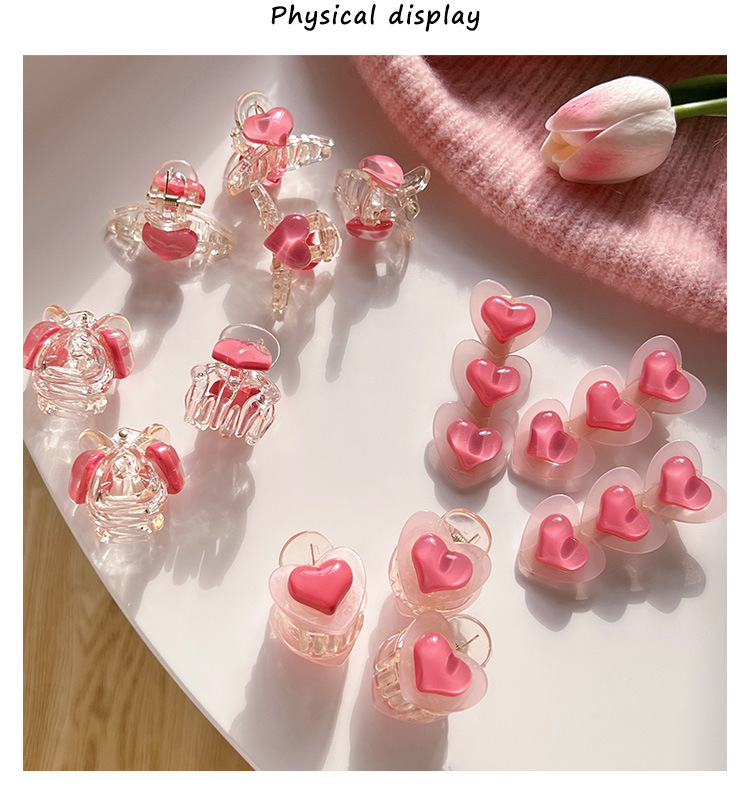 Women's Cute Sweet Heart Shape Plastic Resin Hair Clip Hair Claws display picture 1