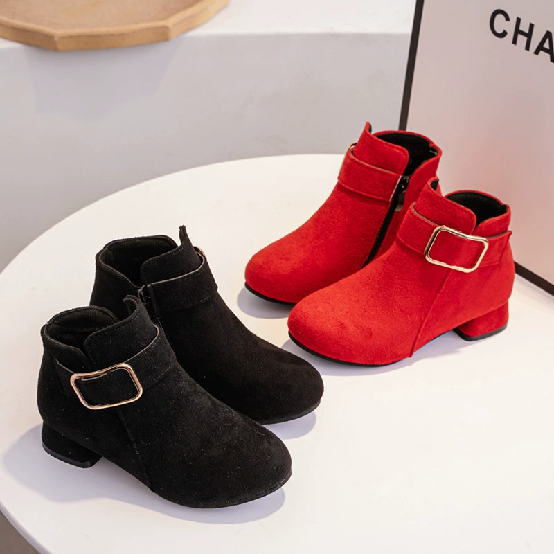 Детские ботинки-полусапожки 2025: новинка в корейском стиле, осенне-зимние, матовые, низкие, увеличивающие рост, повседневные, в стиле Мартин, короткие, зимний фасон