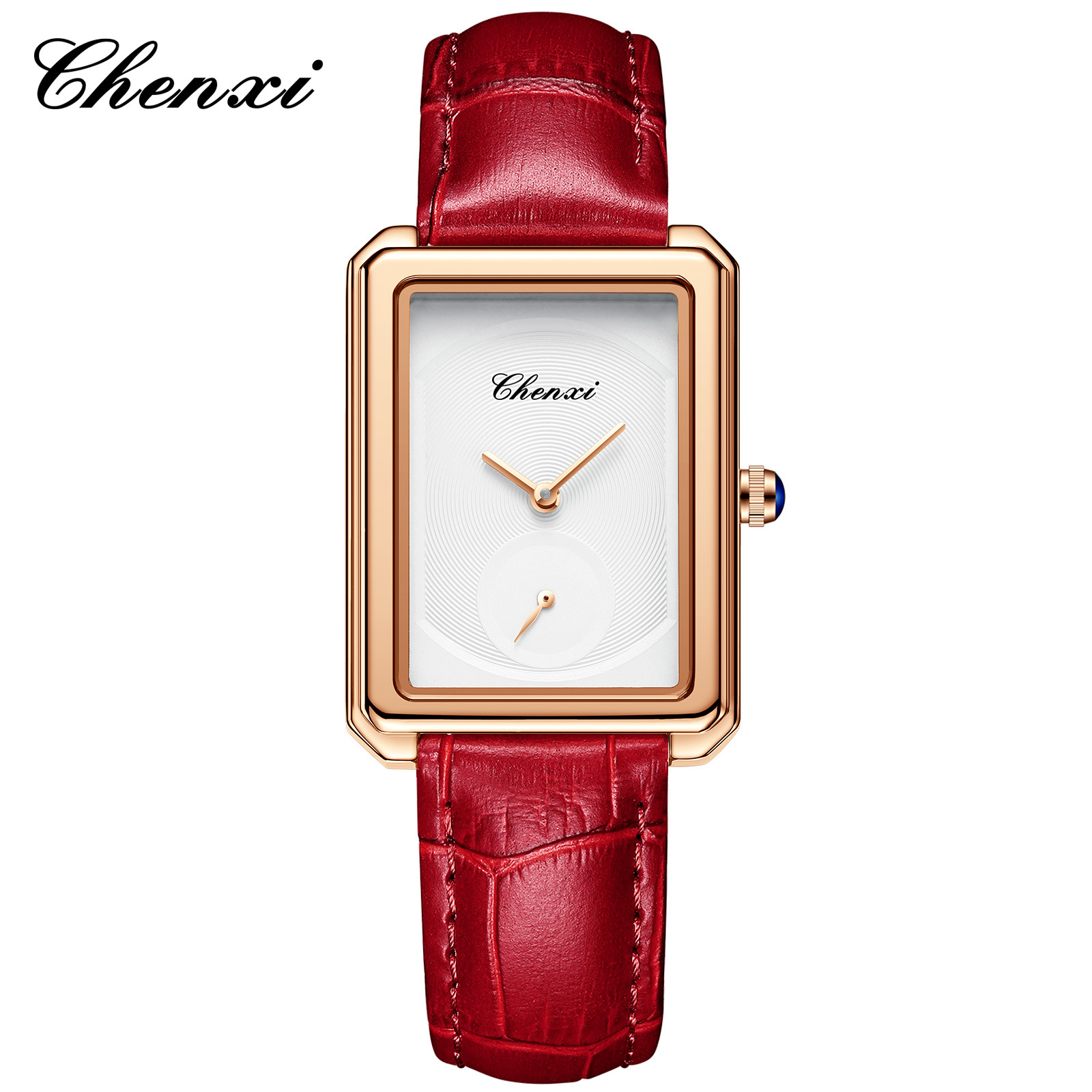 Square watch women's leather belt Women's thin waterproof watch fashion simple three-pin small square fashion quartz watch