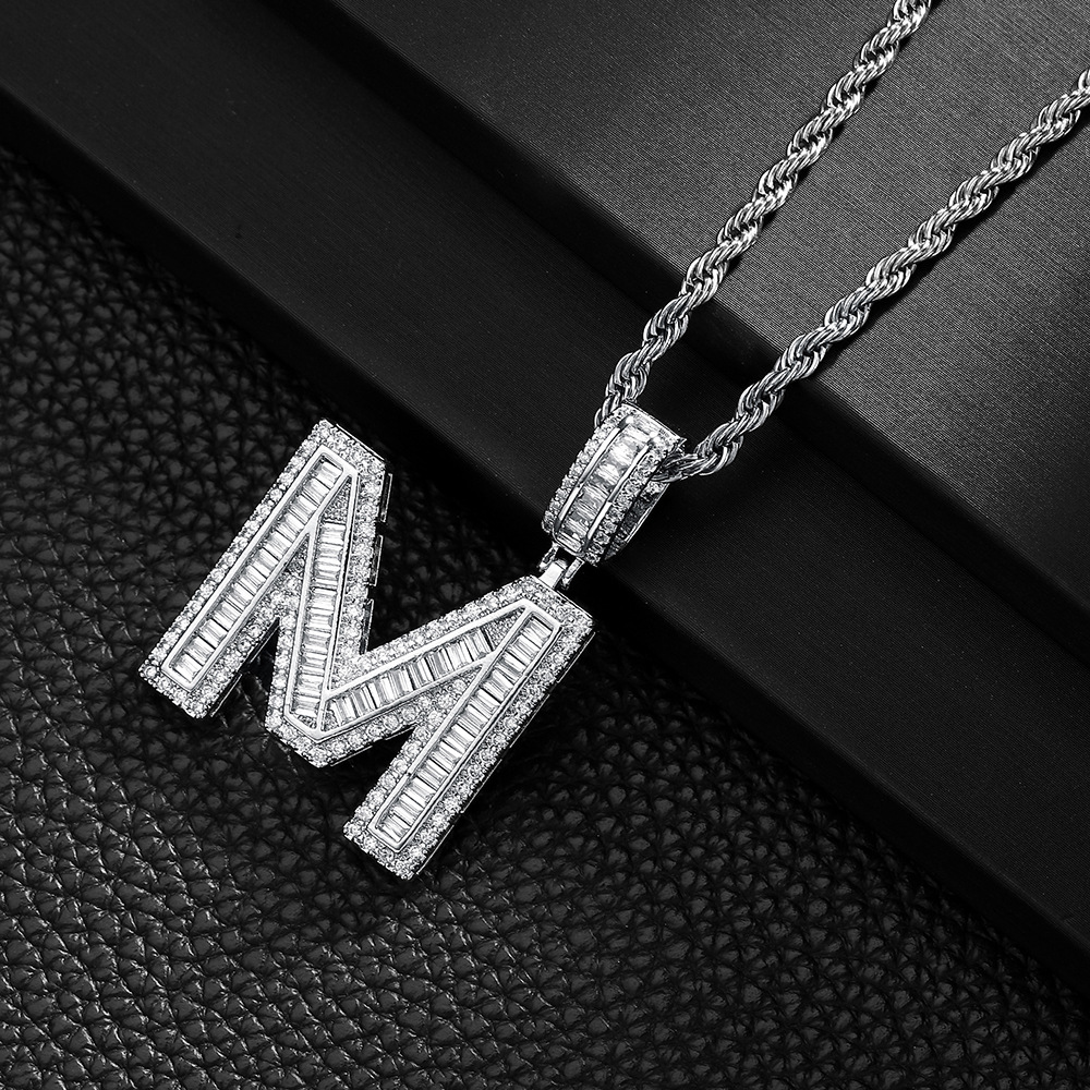 Hip-hop cross-border colgante de letras azúcar de cristal collar de zircon explosión ins joyería personalizada nicho diseño colgante para hombres y mujeres