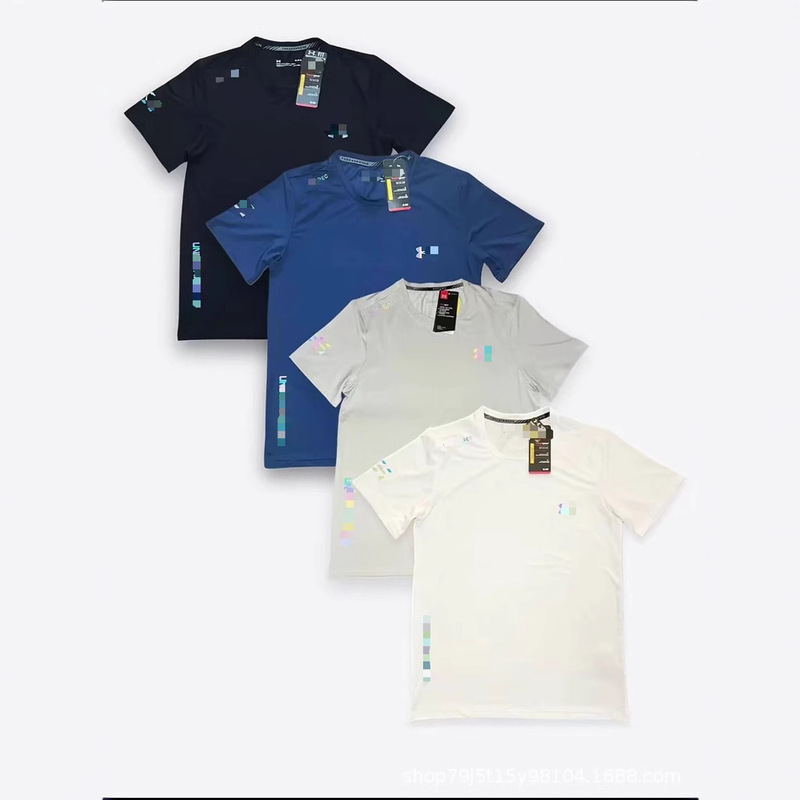 丸首速乾アイスシルク半袖Tシャツ メンズ 夏 スポーツ ランニング フィットネス ゆったり 通気性 トレーニングウェア 抗菌|undefined
