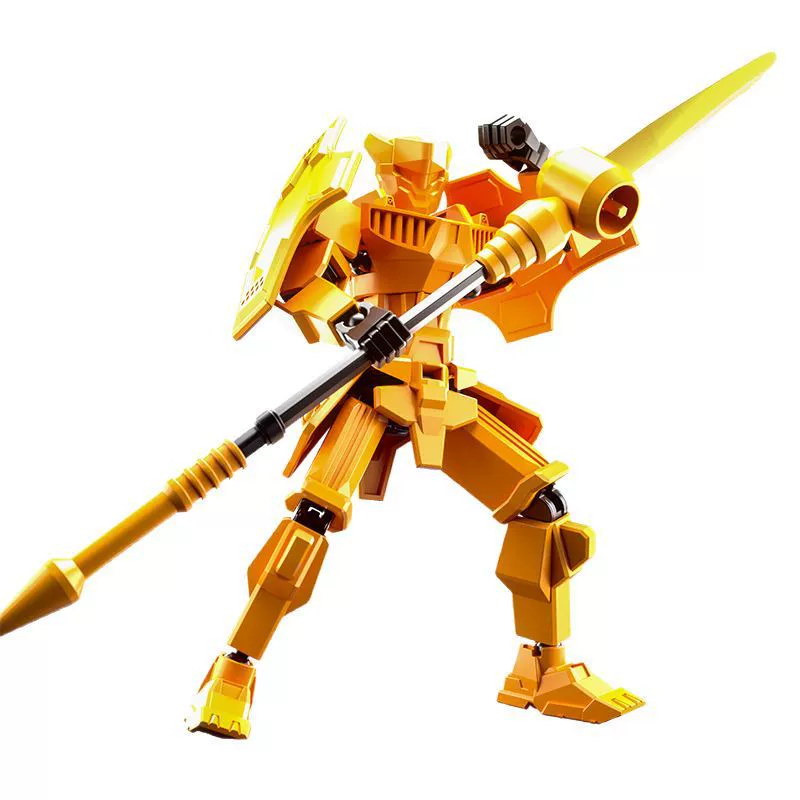 Other Brand Multi-Joint Movable Mini Transformer Doll – 5 Weapons, 2 Gestures, Shield/Blade Colors