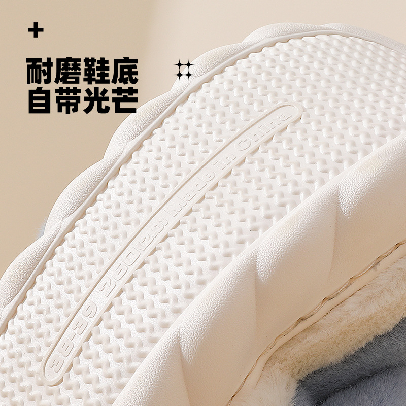 Lindo tiburón Zapatillas de algodón para mujeres Otoño e Invierno casa interior antideslizante cálido fondo grueso casa pareja Zapatillas de lana al por mayor