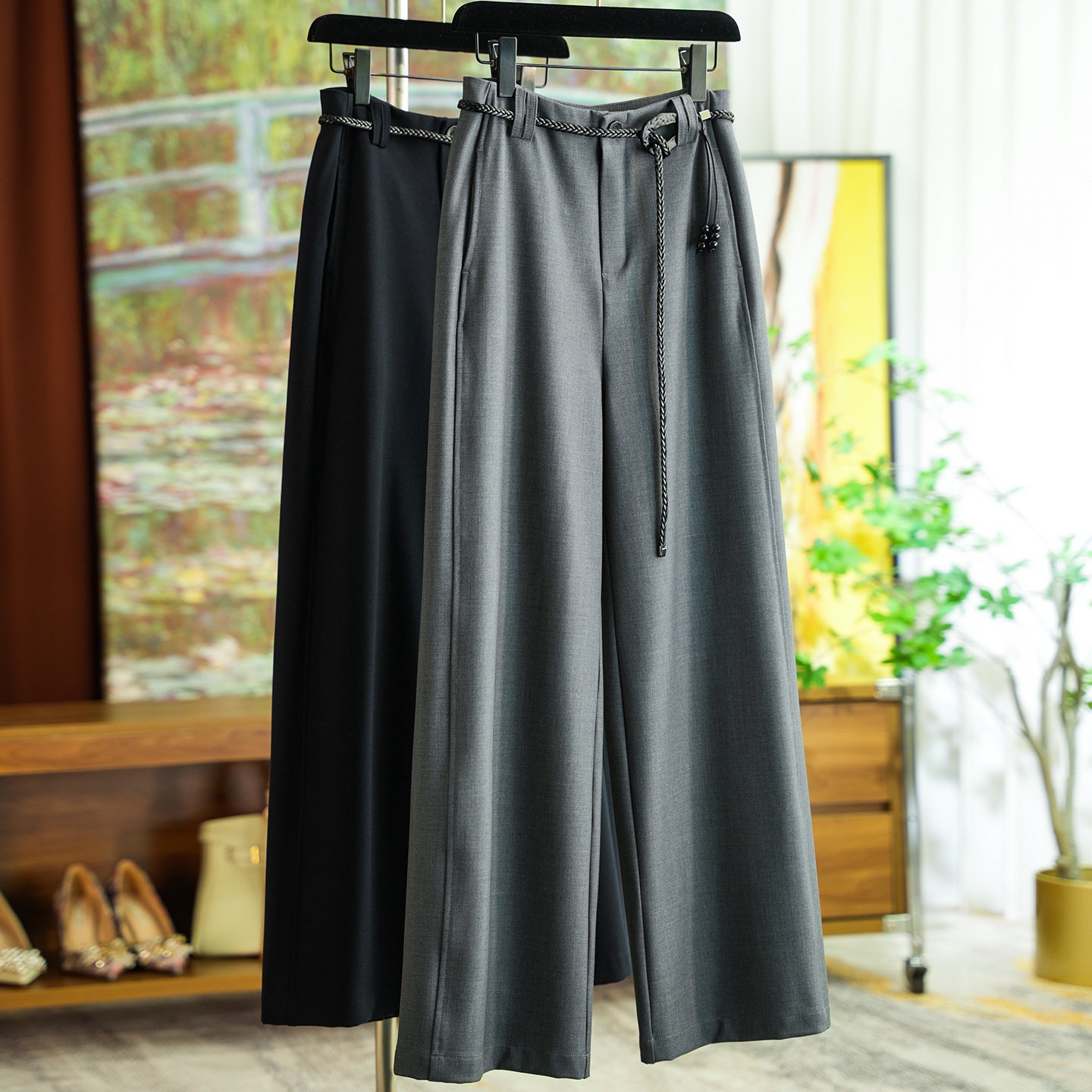 High-Waisted Slightly Wide-Leg Straight-Leg Trousers for Women, New Spring 2026 Model 0224