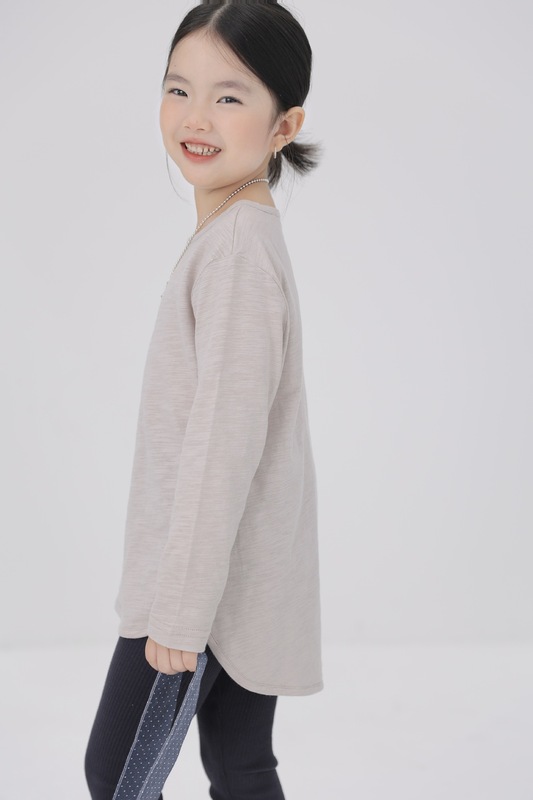 BOBOKIDS 25年秋冬儿童日系男女童竹节圆弧纯色长袖打底衫亲子装|undefined