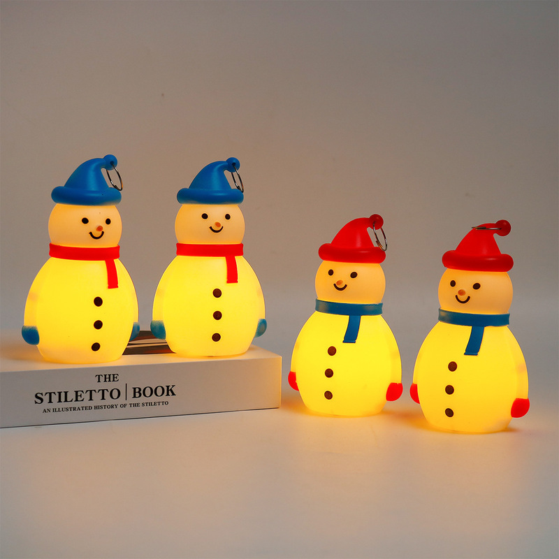 Christmas New led luminous snowman cute decorative night light decoration hat gift children portable pendant