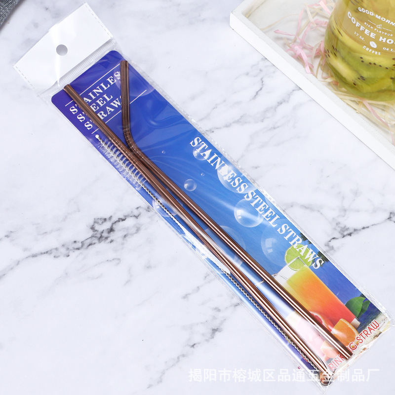 Portable 304 Stainless Steel Straw Set