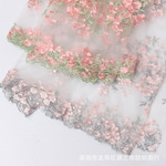 拼色花卉刺绣花朵软网纱水溶绣花蕾丝面料布料连衣裙服装汉服辅料