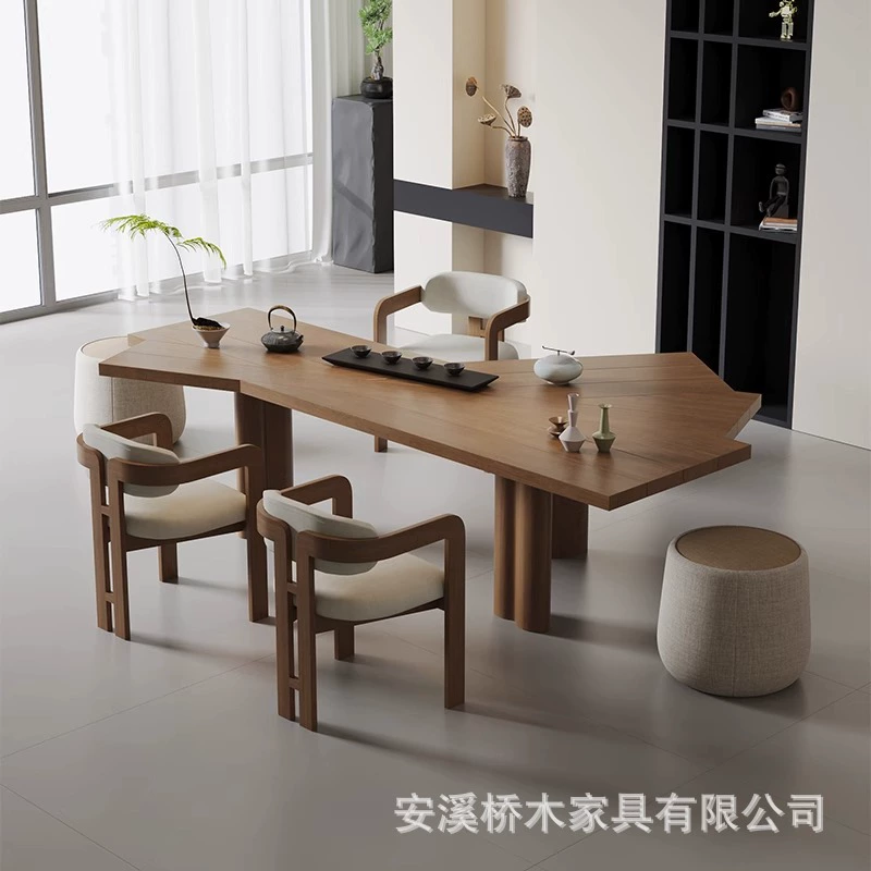 Эстетический дом из цельного дерева династии Сун, гостиная, чайный столик, комбинированный журнальный светильник, роскошный чайный столик, современный простой офисный маленький журнальный столик