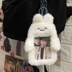 可愛卡通毛絨卡套ins校園飯卡公交卡愛豆小卡照片保護套展示之軍