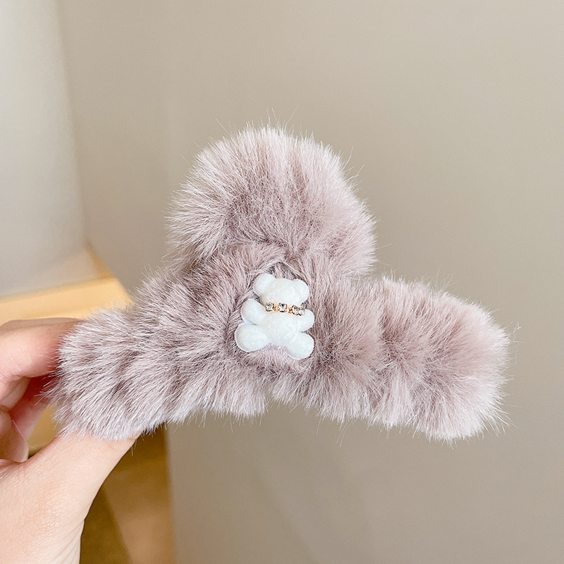 Estilo francés gran felpa clip de pelo de acrílico clip de tiburón Otoño e Invierno horquilla de alto grado versátil agarre del pelo updo tocado de pelo