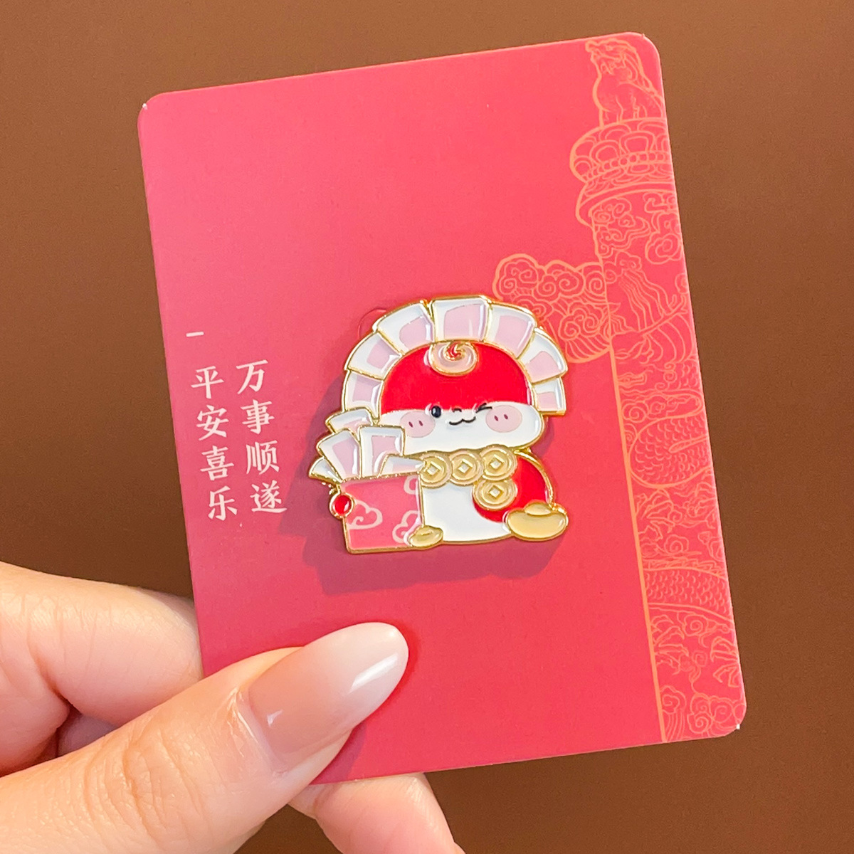 Bonito broche de Año Nuevo chino, broche auspicioso, suéter de celebración, accesorios de Año Nuevo chino