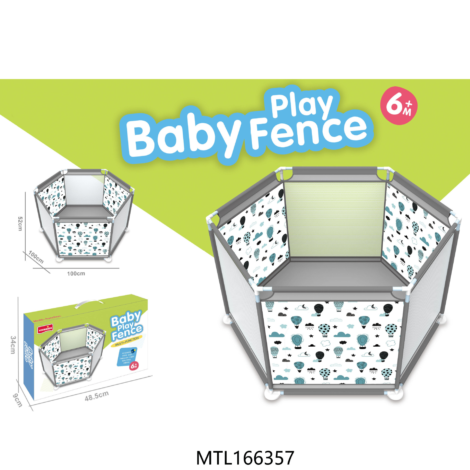 Manufacturer Wholesale Children's Hexagonal Play Fence Guardrail Infant Toddler Indoor Playground Fence