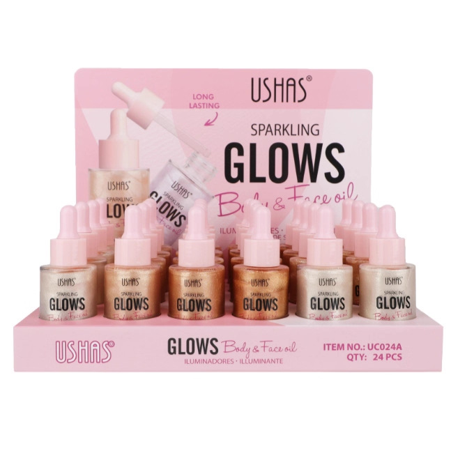 (caja de exhibición) USHAS punto transfronterizo venta caliente de polvo flash goteo de aceite de alto brillo UC024A