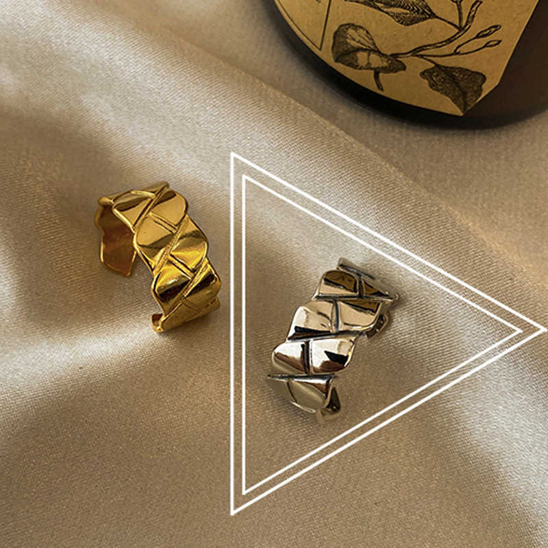 Korean version of the new creative diamond fashion square wide open copper ring wholesalepicture11