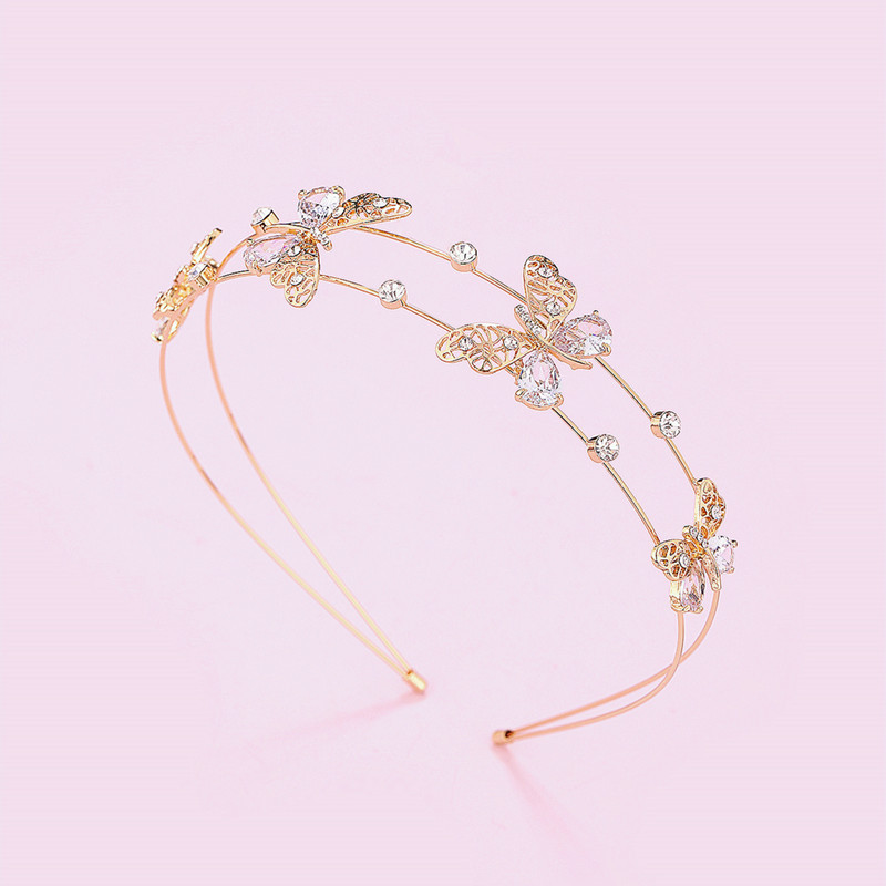 Simple Style Butterfly Zircon Plating Hair Band 1 Piece display picture 3