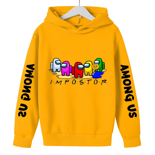 An Among Us themed stylish cartoon loose long-sleeved hooded sweatshirt for autumn and winter, suitable for both men and women with a cap.