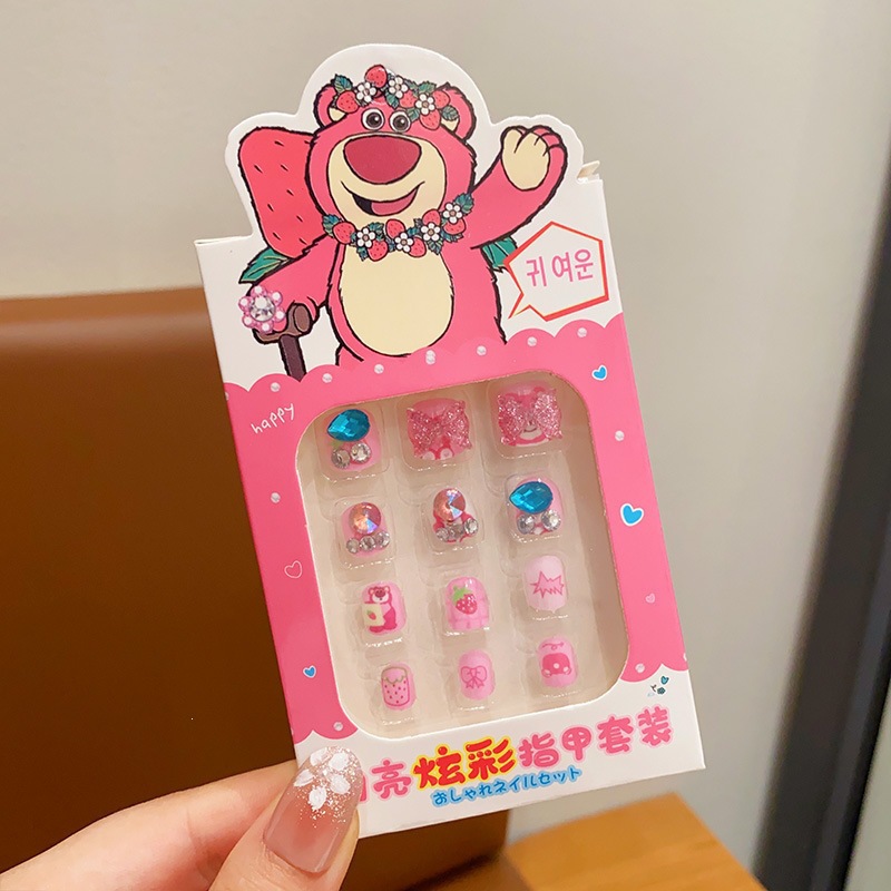 Niños parches de uñas super lindas chicas lindas usan pegatinas de dibujos animados de uñas seguras desmontables parches de uñas al por mayor image 139