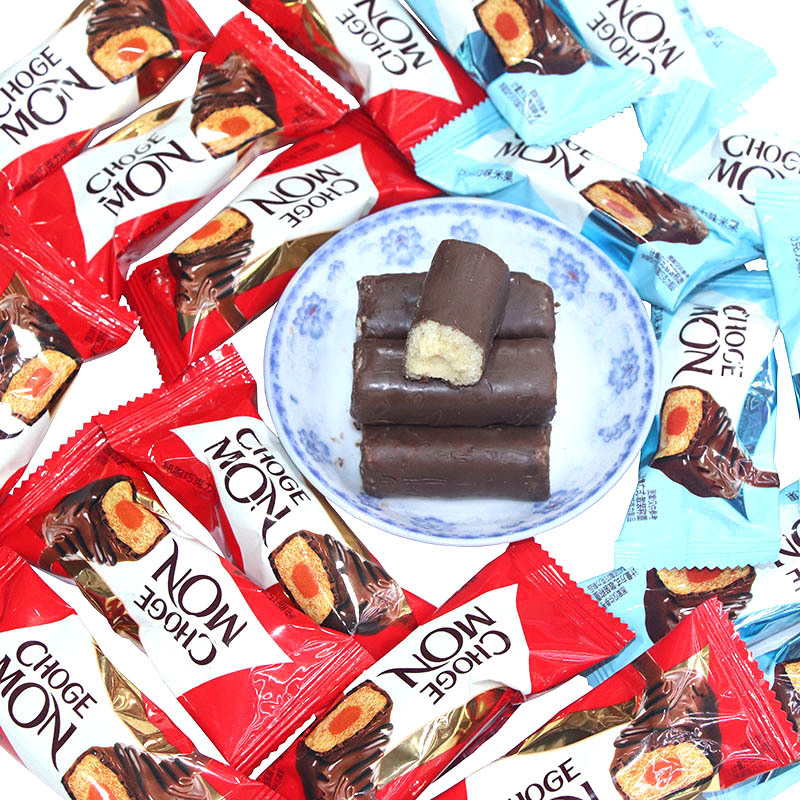 纯脂巧克力米果膨化食品夹心能量棒喜糖伴手礼回门宴请糖果零食
