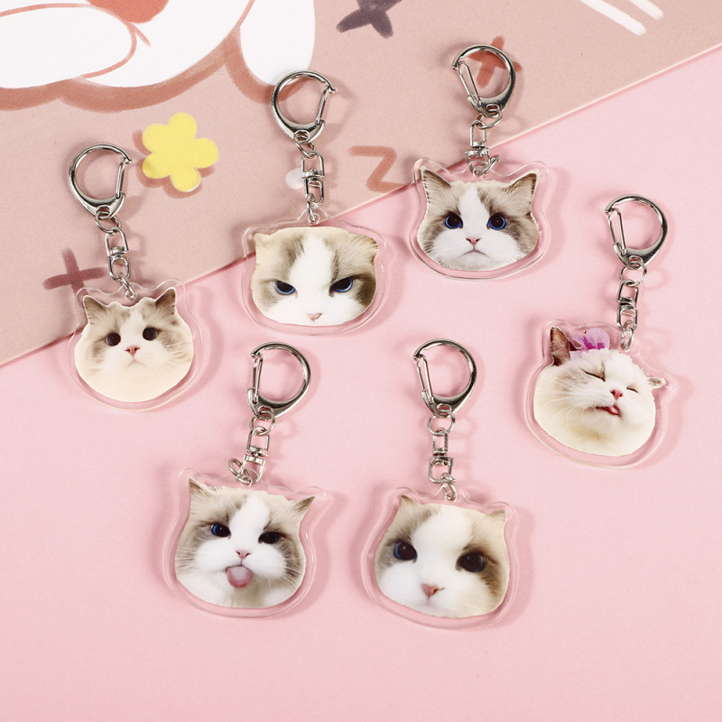 ラグドール猫周辺アクリルキーホルダーかわいい小さな猫アバターシリーズキーホルダーカップルペンダント装飾|undefined